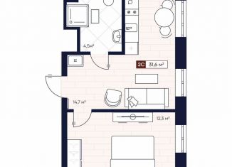 Продажа 2-ком. квартиры, 31.6 м2, Новосибирская область, улица Кошурникова, с24