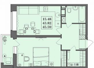 Продажа однокомнатной квартиры, 46 м2, Архангельская область