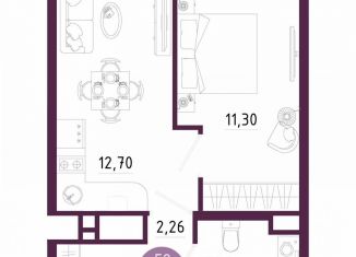 Продается однокомнатная квартира, 31.8 м2, Тула, Пряничная улица, 7
