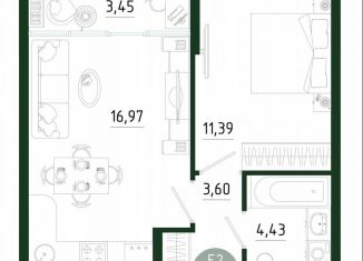 Продаю 1-ком. квартиру, 39.8 м2, Тула