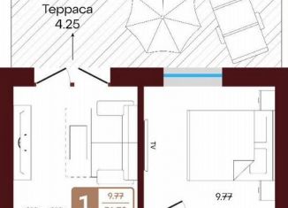 Продается однокомнатная квартира, 36.7 м2, село Акбердино, Газпромовская улица, 2