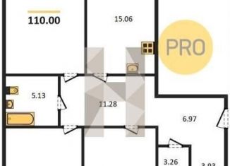 Продается 3-ком. квартира, 110 м2, рабочий посёлок Краснообск, 3-й микрорайон, 20