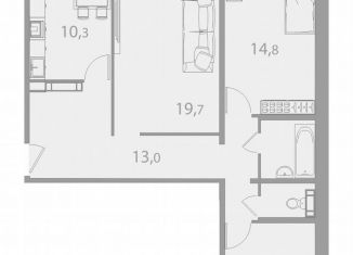 Продаю 3-ком. квартиру, 84.2 м2, Томск, Нижне-Луговая улица, 85
