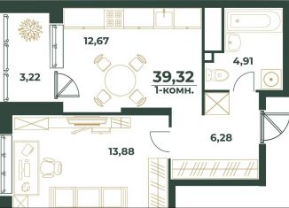 Продажа 1-ком. квартиры, 39.3 м2, Республика Башкортостан