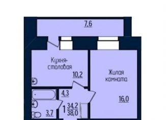 Продажа 1-ком. квартиры, 38 м2, Благовещенск