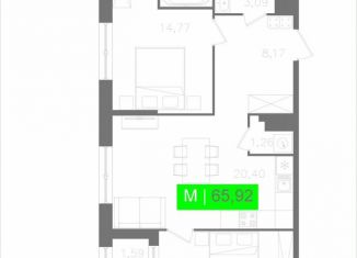 2-ком. квартира на продажу, 65.9 м2, Санкт-Петербург, Московское шоссе, 13ВА, ЖК Звёзды Столиц