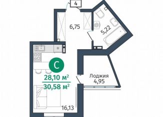 Продам квартиру студию, 28.1 м2, деревня Дударева, улица Сергея Джанбровского, 27к1