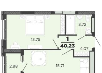 Продаю 1-ком. квартиру, 40.2 м2, Рязань, улица Островского, 122к1