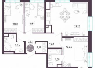 Продаю трехкомнатную квартиру, 80.4 м2, Тула, Пряничная улица, 8