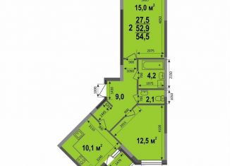 Продается 2-комнатная квартира, 54.5 м2, Владимир, Смоленская улица, 3А, ЖК Веризино лайф