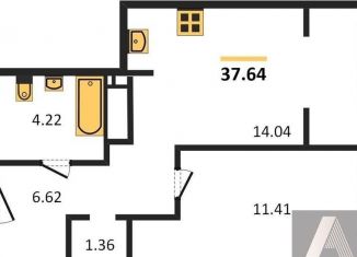 Однокомнатная квартира на продажу, 37.6 м2, Новосибирск, метро Площадь Гарина-Михайловского, Красногорская улица