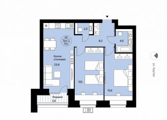 2-комнатная квартира на продажу, 75.1 м2, Сыктывкар