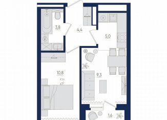 Продаю 2-ком. квартиру, 34.1 м2, Республика Башкортостан