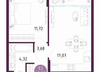 Продается 1-комнатная квартира, 40.1 м2, Тула, Пряничная улица, 7