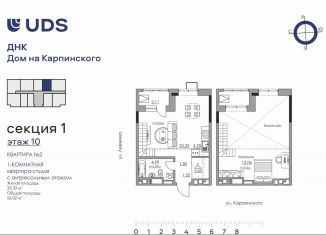 Двухкомнатная квартира на продажу, 56 м2, Пермь, улица Карпинского, 11