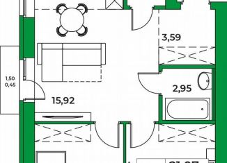 Продам двухкомнатную квартиру, 52.9 м2, Республика Башкортостан
