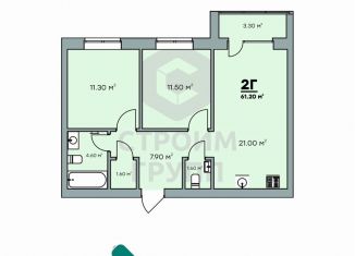 Продам 2-комнатную квартиру, 61.2 м2, Ковров, Еловая улица, 94/3