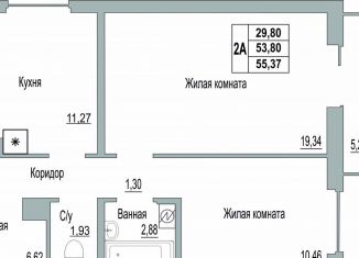 Продаю 2-ком. квартиру, 55.4 м2, Псков, Линейная улица, 89, ЖК Смарт-квартал