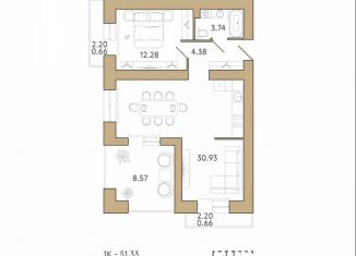 Продам 1-ком. квартиру, 56.9 м2, Пенза, 2-й проезд Свердлова, 27