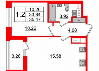 Продам 1-ком. квартиру, 35.5 м2, Санкт-Петербург, метро Комендантский проспект