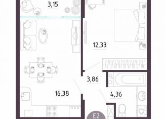 Продается 1-ком. квартира, 40.1 м2, Тула, Пряничная улица, 8