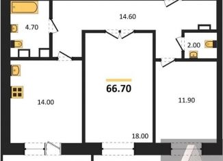 Продаю двухкомнатную квартиру, 66.7 м2, Новосибирск, улица Серафимовича, 12с