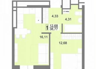 Продажа 1-ком. квартиры, 38.8 м2, Екатеринбург, Тенистая улица, 8с5, ЖК На Тенистой