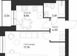 Однокомнатная квартира на продажу, 36.4 м2, Тула, улица Героя России Зиничева, 8