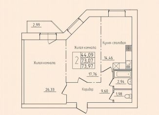 Продаю 2-ком. квартиру, 74 м2, Северодвинск, проспект Труда, 76
