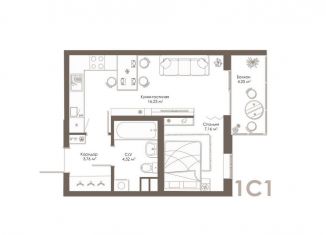 Квартира на продажу студия, 33 м2, село Дядьково, 1-й Бульварный проезд, ЖК Правый Берег