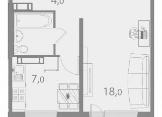 Продажа 1-ком. квартиры, 38.5 м2, Томск, улица Пришвина, 56
