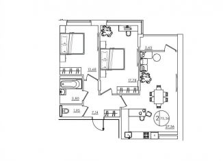 Продам двухкомнатную квартиру, 75.4 м2, Ростов-на-Дону, Усадебная улица, 2А, ЖК Берёзовая роща