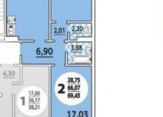 Двухкомнатная квартира на продажу, 70 м2, Ростов-на-Дону, улица Висаитова, 6/10, Октябрьский район