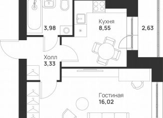 Продам 1-ком. квартиру, 34.5 м2, Тула, улица Героя России Зиничева, 8