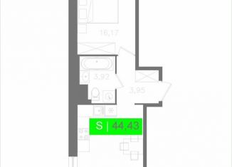 Продается однокомнатная квартира, 44.4 м2, Санкт-Петербург, Московское шоссе, 13ВА, метро Звёздная