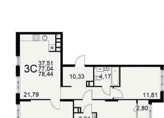 Продается 1-комнатная квартира, 35.1 м2, Рязань