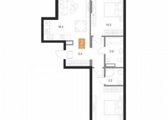 Двухкомнатная квартира на продажу, 67.2 м2, Курск