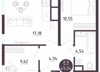 Продажа 2-ком. квартиры, 49 м2, Тула, Пряничная улица, 9