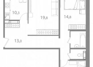 Продам 3-ком. квартиру, 84.2 м2, Томск, улица Пришвина, 54