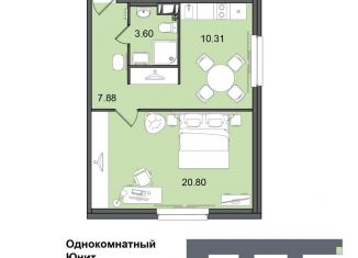 Продам 1-ком. квартиру, 42.6 м2, Санкт-Петербург, метро Купчино