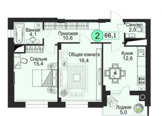 Продам 2-комнатную квартиру, 66.1 м2, Ставрополь, улица Кирина, 30, Ленинский район