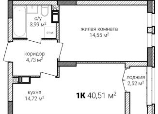 Продается 1-ком. квартира, 40.5 м2, Нижний Новгород, метро Горьковская