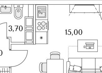 Продается квартира студия, 22.8 м2, Санкт-Петербург, муниципальный округ Юнтолово