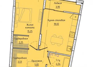 1-ком. квартира на продажу, 50.6 м2, Екатеринбург, Машинная улица, 1В/3, ЖК Клевер Парк