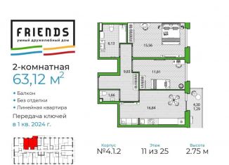 Продаю двухкомнатную квартиру, 63.1 м2, Санкт-Петербург, Дворцовая площадь, метро Адмиралтейская