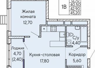 Продается 1-комнатная квартира, 42.9 м2, Екатеринбург, метро Проспект Космонавтов, проспект Космонавтов