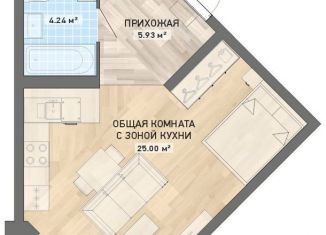 Квартира на продажу студия, 37.9 м2, Екатеринбург, метро Чкаловская