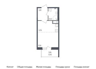 Квартира на продажу студия, 24.7 м2, Колпино, жилой комплекс Астрид, 10, ЖК Астрид