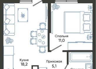 Продам однокомнатную квартиру, 39.9 м2, Новороссийск