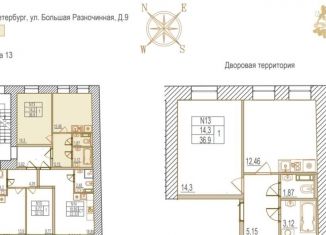 Продается однокомнатная квартира, 36.9 м2, Санкт-Петербург, Большая Разночинная улица, 9, Большая Разночинная улица